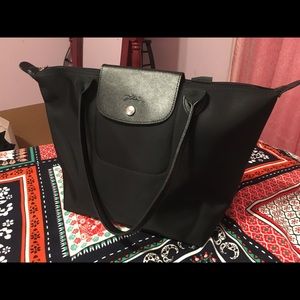 Large Black Longchamp Neo Les Planetes